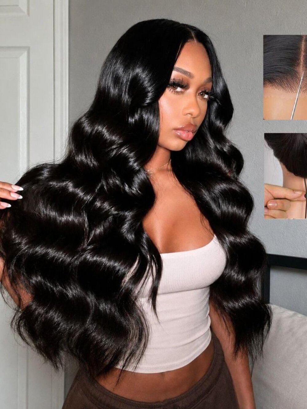NEW 7x6 Body Wave Glueless Wigs Human Hair Pre Plucked Cut 250 Density Wig HD Go